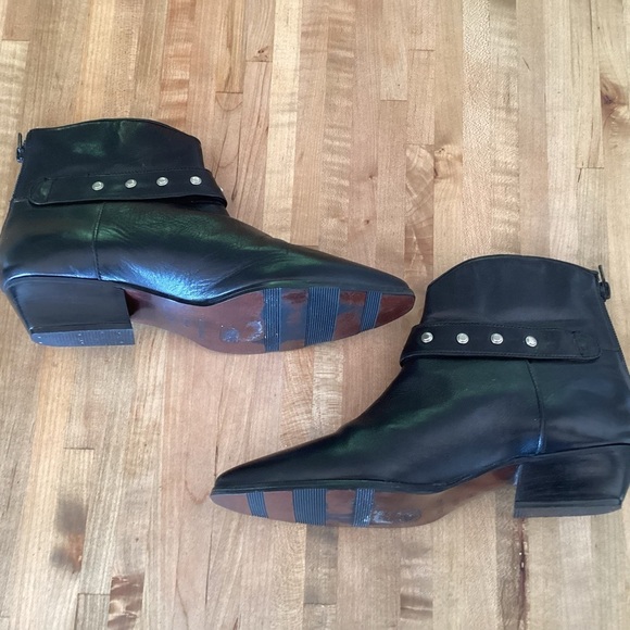 IPANEMA Uruguay black leather pointed toe western 1.25” heel gaucho booties 8.5 - Picture 11 of 12